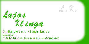 lajos klinga business card